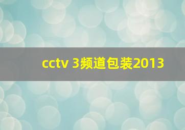 cctv 3频道包装2013